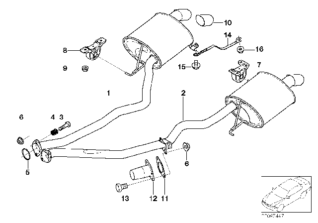 2006 BMW X5 Exhaust System Diagram