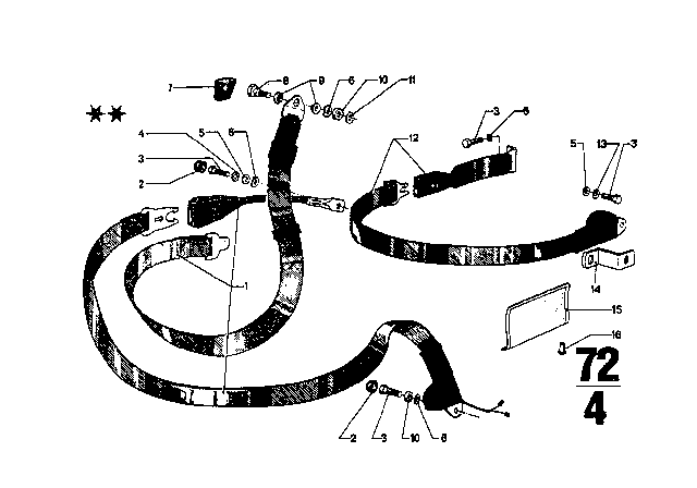 1971 BMW 3.0CS Seatbelts Diagram 1