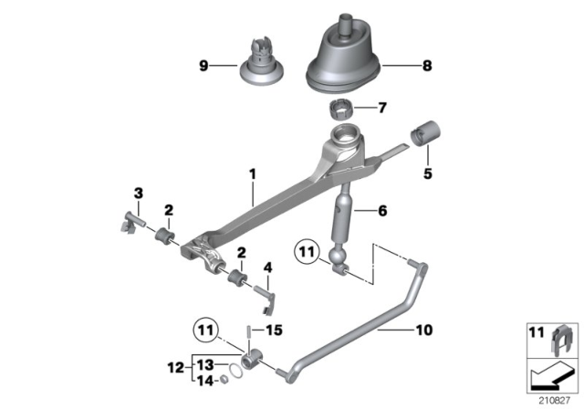 2011 BMW 535i Gearshift, Mechanical Transmission Diagram