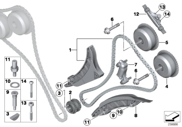 2015 BMW M6 Timing Gear, Timing Chain Diagram 2