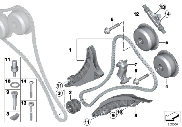 2017 BMW 650i Timing Gear, Timing Chain Diagram 2