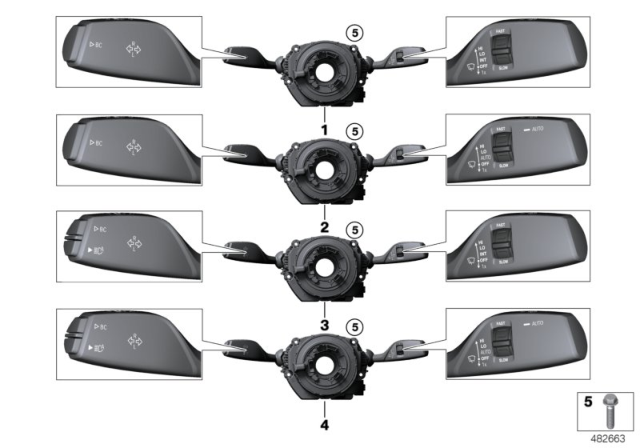 2018 BMW 440i Switch Cluster Steering Column Diagram 1