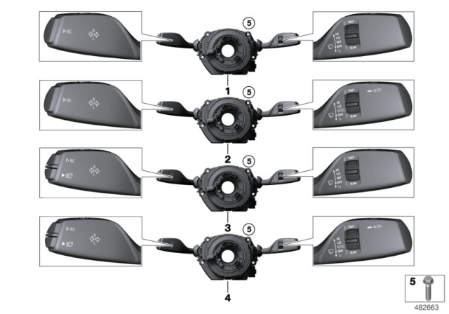 2018 BMW 430i Switch Cluster Steering Column Diagram 1