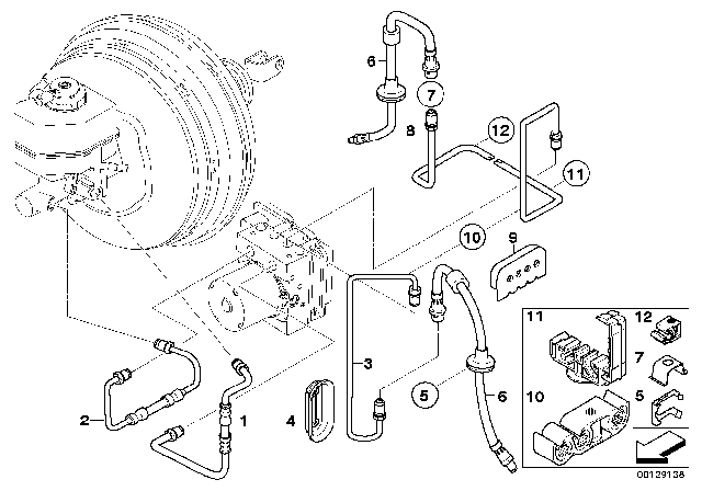 2007 BMW X3 Brake Pipe, Front Diagram