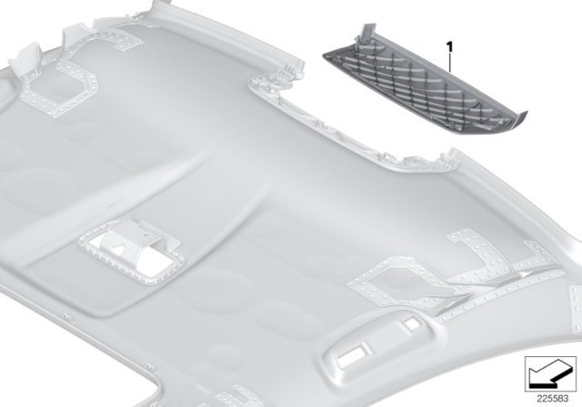 2012 BMW 740i Individual Mounting Parts, Moulded Roofliner Diagram