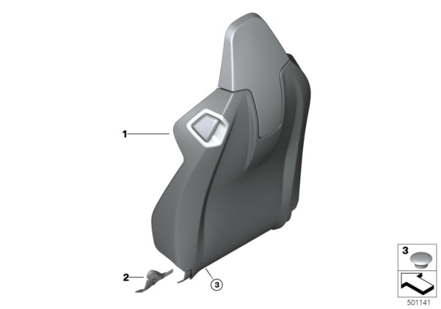 2020 BMW M8 Front Seat Backrest Trims Rear Panel Diagram