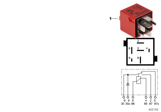 1998 BMW Z3 M Relay, ABS Main Relay Tomato Red Diagram