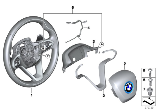 2019 BMW i8 Airbag Sports Steering Wheel Diagram