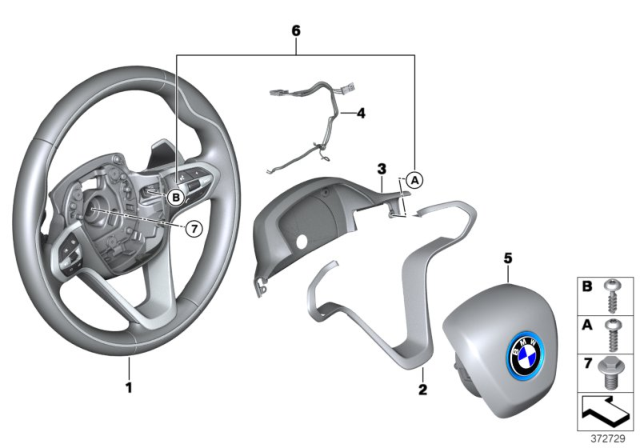 2016 BMW i8 Cover, Steering Wheel, Rear Diagram for 32306871551