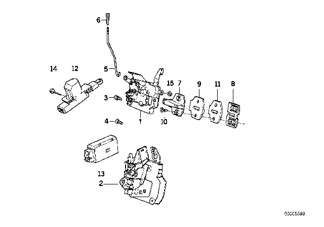 1994 BMW 530i Door Lock Front Diagram