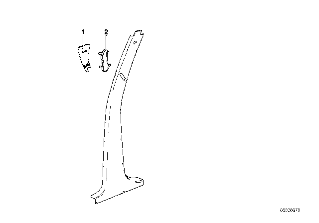 1985 BMW 635CSi Covering Right Diagram for 51431875458