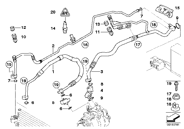 2006 BMW M5 Pressure Hose, Compressor-Condenser Diagram for 64536927828