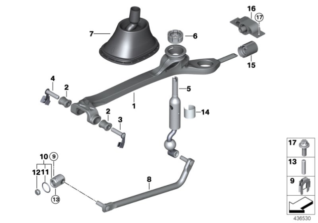 2017 BMW M4 Gearshift, Mechanical Transmission Diagram