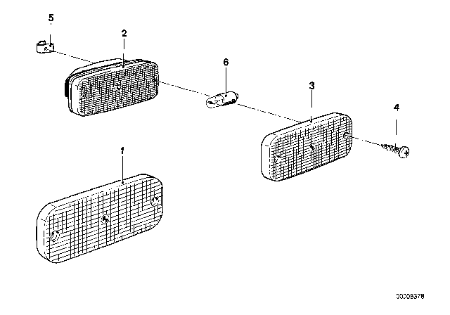 1981 BMW 733i Side Marker Light Diagram