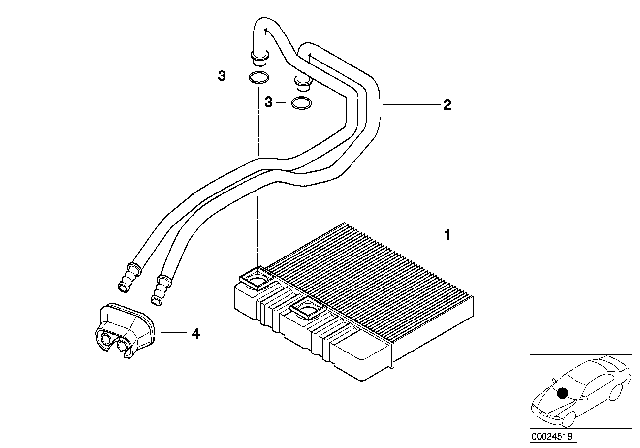 2000 BMW 323Ci Heater Radiator Air Conditioning Diagram