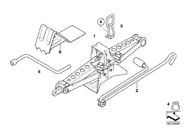 2019 BMW X7 Tool Kit / Lifting Jack Diagram 1