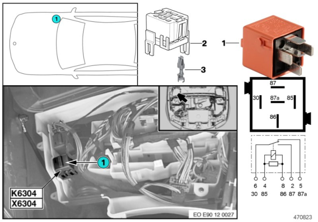 2013 BMW 128i Relay, Secondary Air Pump Diagram