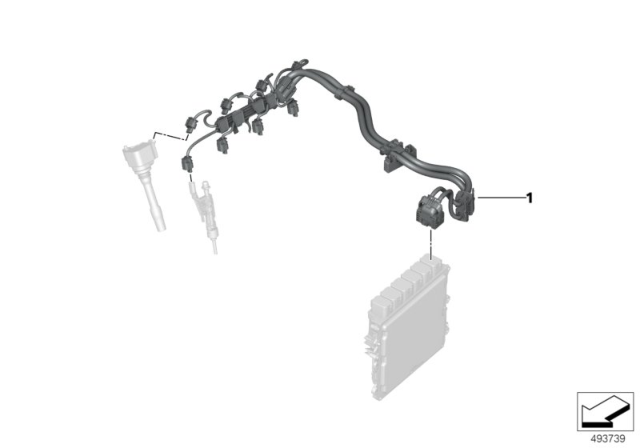 2020 BMW 330i xDrive Wiring Harness Injection Valve / Ignition Diagram