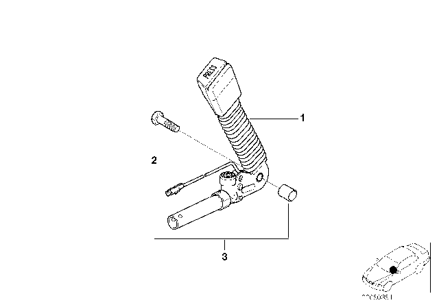 2000 BMW Z8 Set Of Fittings For Lower Belt Diagram for 72117008599