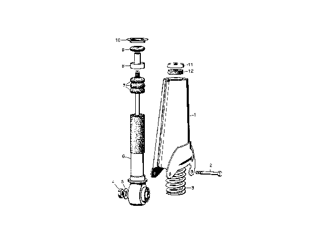 1957 BMW Isetta Centring, Shock Absorber, Front Diagram for 33533054201