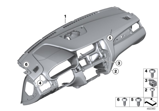 2017 BMW X3 Trim Panel Dashboard Diagram