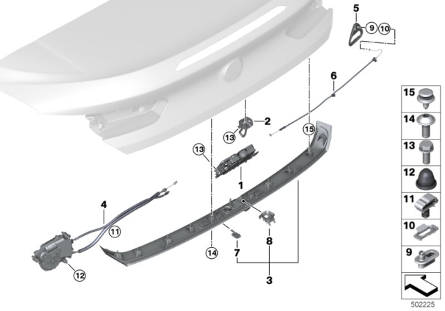 2020 BMW M8 Tailgate Locking System Diagram