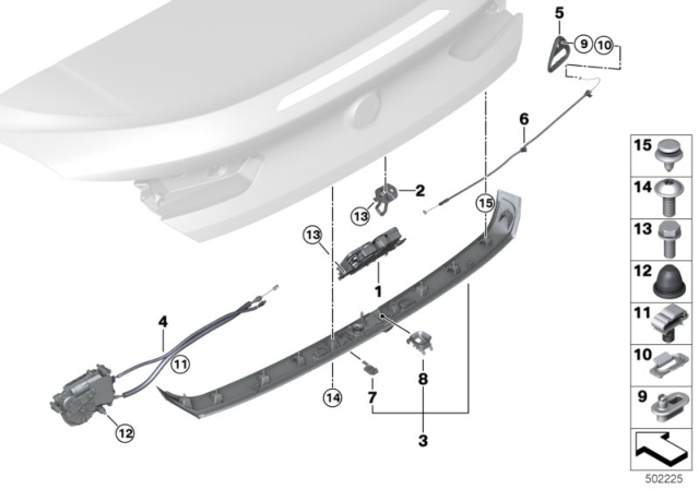 2019 BMW M850i xDrive Tailgate Locking System Diagram