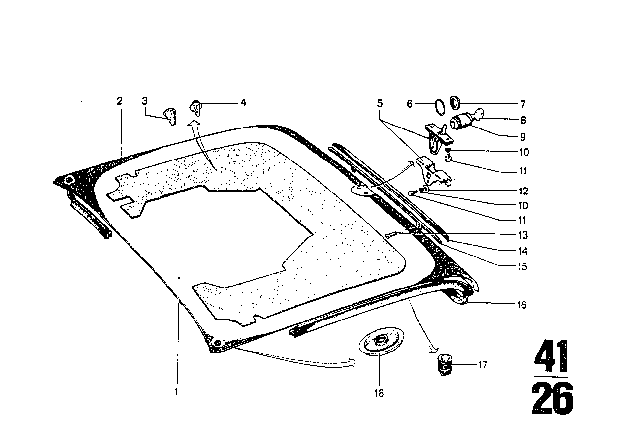 1974 BMW Bavaria Trunk Lid Sealing Diagram for 51241808752