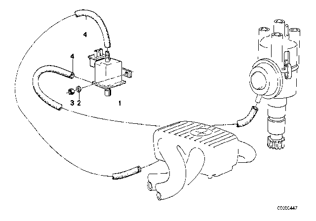 1984 BMW 318i Vacuum Control Diagram