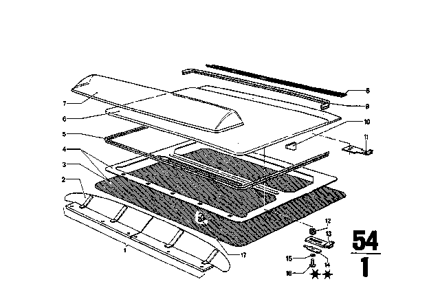 1976 BMW 2002 Sliding Roof Diagram 1