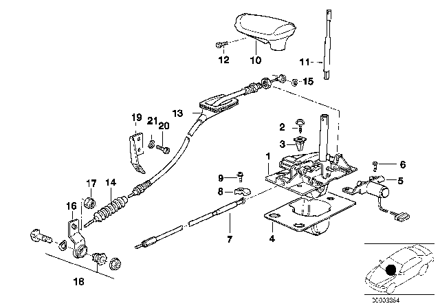 1994 BMW 740iL Gear Shift Lug Diagram for 25161219206