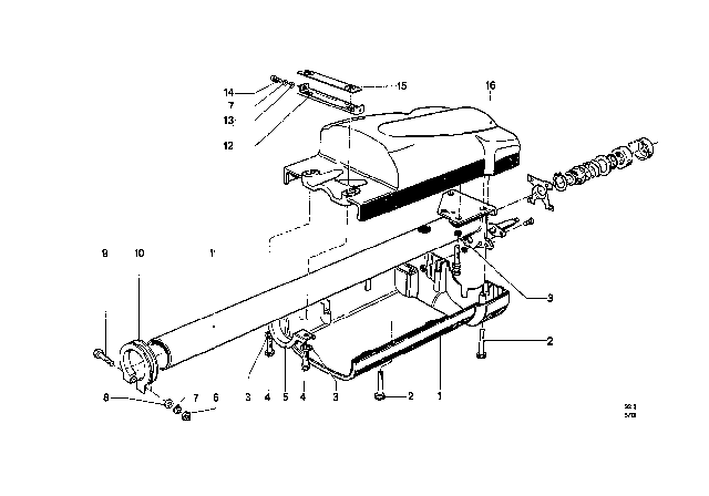 1969 BMW 2000 Steering Column - Tube / Trim Panel Diagram 1