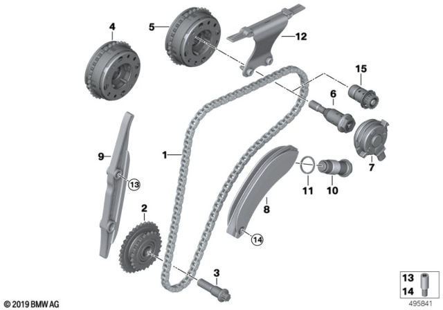 2019 BMW X3 Timing Gear Timing Chain Top Diagram