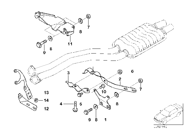 2002 BMW 525i Bracket Diagram for 18207504249