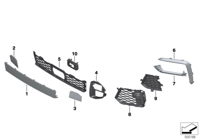 2020 BMW X6 COVER, GRILL, LEFT Diagram for 51118092291