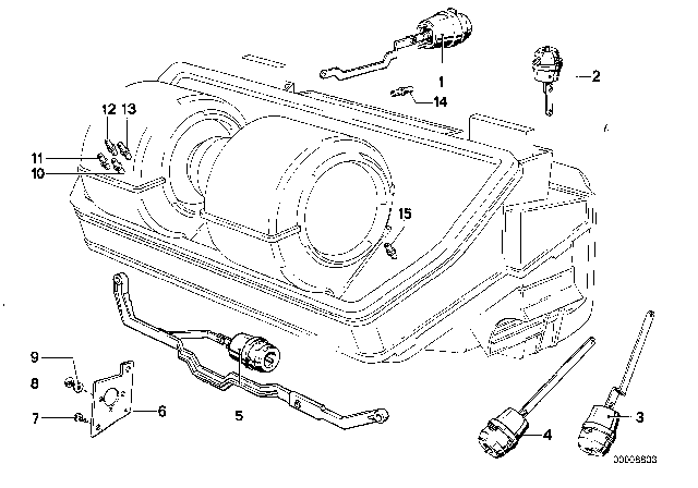 1981 BMW 733i Connector Black Diagram for 64111363183