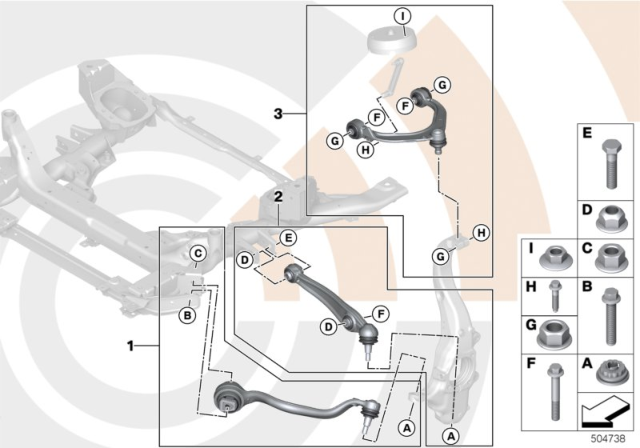 2019 BMW X6 Repair Kit, Wishbone Diagram 1