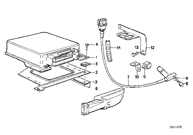 1991 BMW 325i Pulse Generator / DME Mounting Parts Diagram