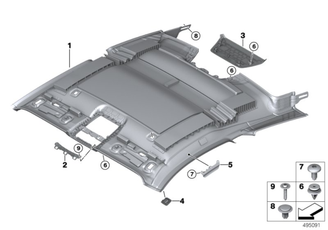 2019 BMW M850i xDrive Headlining Diagram