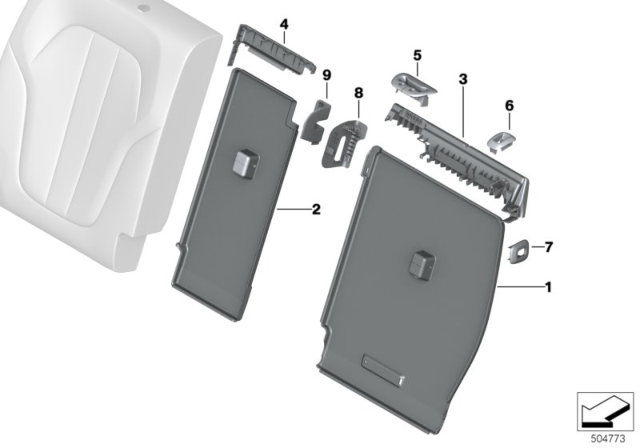 2020 BMW X7 Seat, Rear, Backrest Trims Diagram 2