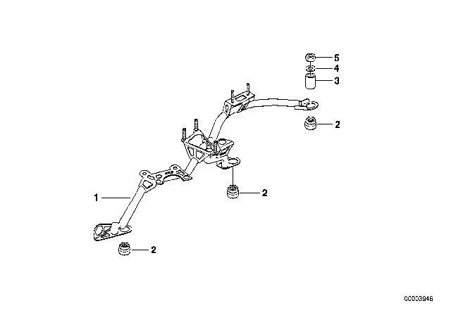 1996 BMW 750iL Aggregate Support / Mounting Diagram