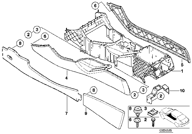 2002 BMW X5 Centre Console Diagram