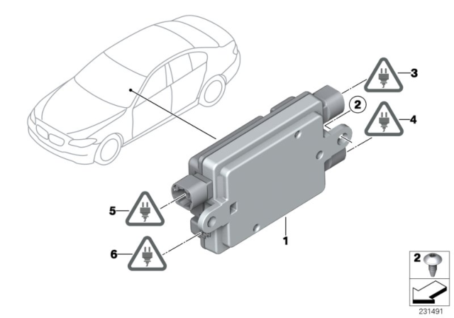 2014 BMW M5 USB Hub Diagram