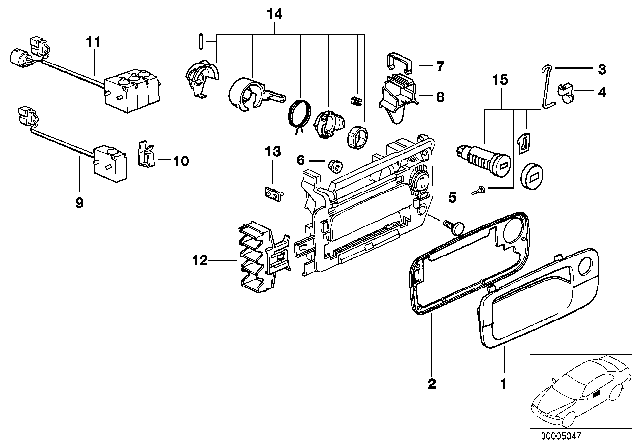 1995 BMW 850Ci Lock Cylinder Repair Kit Right Diagram for 51218124298