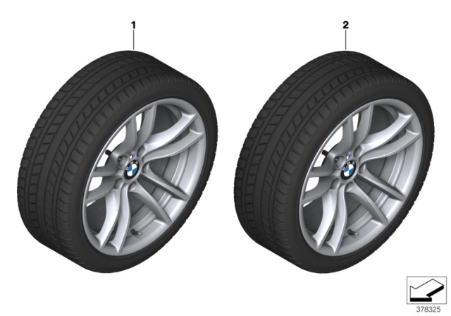 2015 BMW M4 Winter Wheel With Tire M V-Spoke Diagram 1