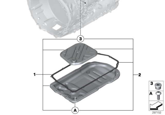 2010 BMW 760Li Transmission Oil Pan With Filter Repair Set Diagram for 24117613238
