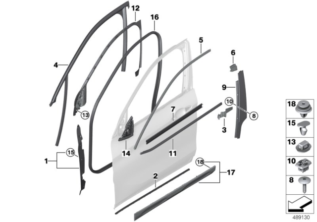2019 BMW X2 Outer Weatherstrip, Left Diagram for 51337420813