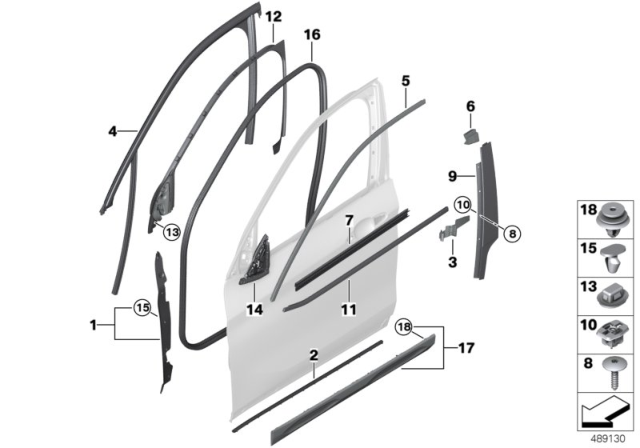 2018 BMW X2 Trims And Seals, Door Diagram 1