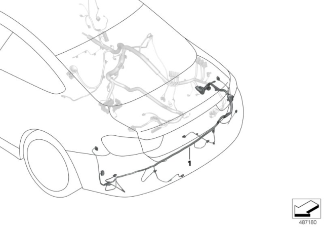2015 BMW M4 Repair Cable Main Wiring Harness - Rear Diagram
