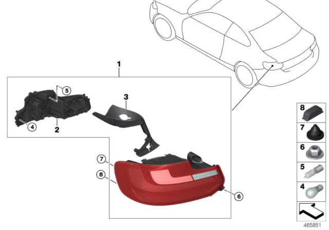2014 BMW 228i Tail Light, Right Diagram for 63214818180
